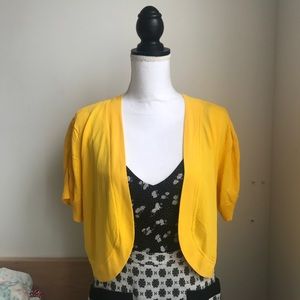 Fun Short Yellow Cardigan